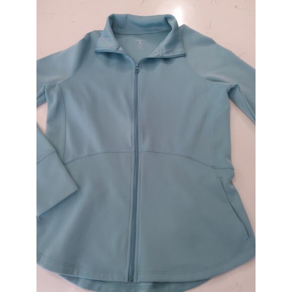 Layer 8 premium athletic jacket blue fit flare cut size XS Athleisure comfort - Picture 3 of 8